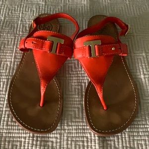 Orange Tory Burch sandals excellent condition